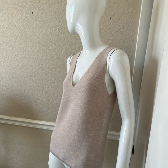 THE RESET R LABEL NEW! Beige 100% Wool Sleeveless Sweater Vest Sz S - Picture 3 of 7